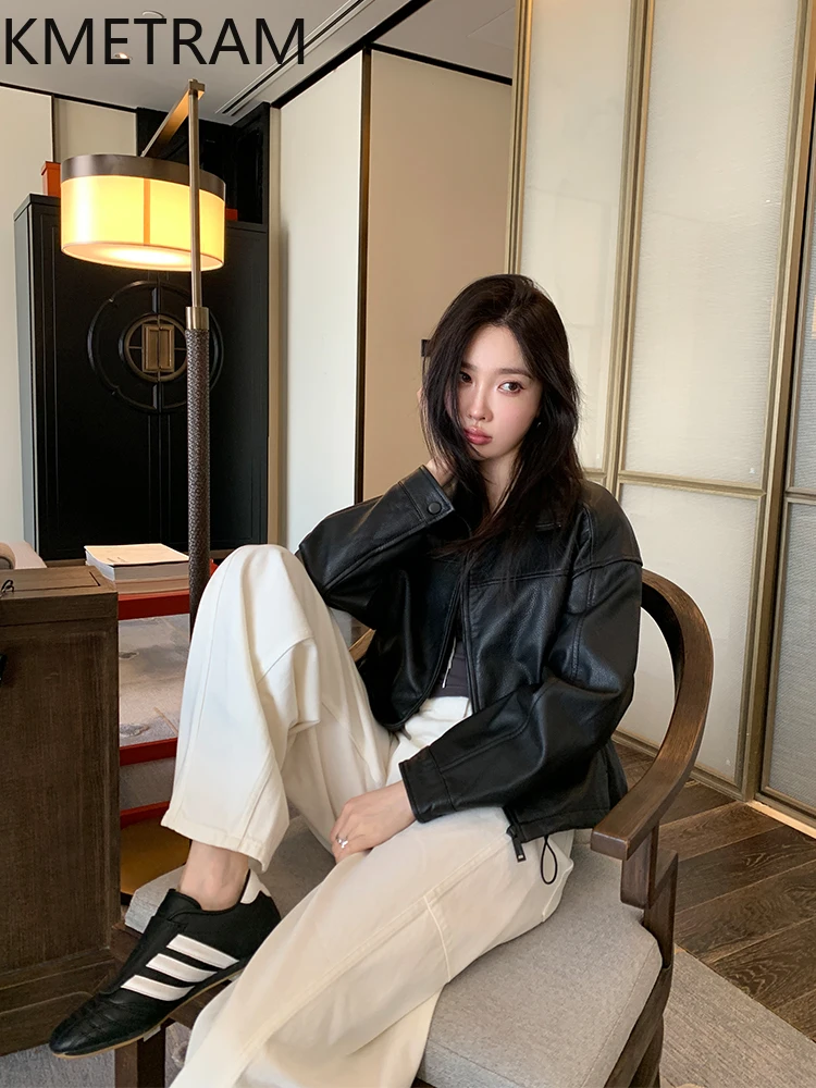 100% Real Sheepskin Jacket Woman Short Black Genuine Leather Jackets High Quality Outerwears Fall Clothes 2025 Women дубленка