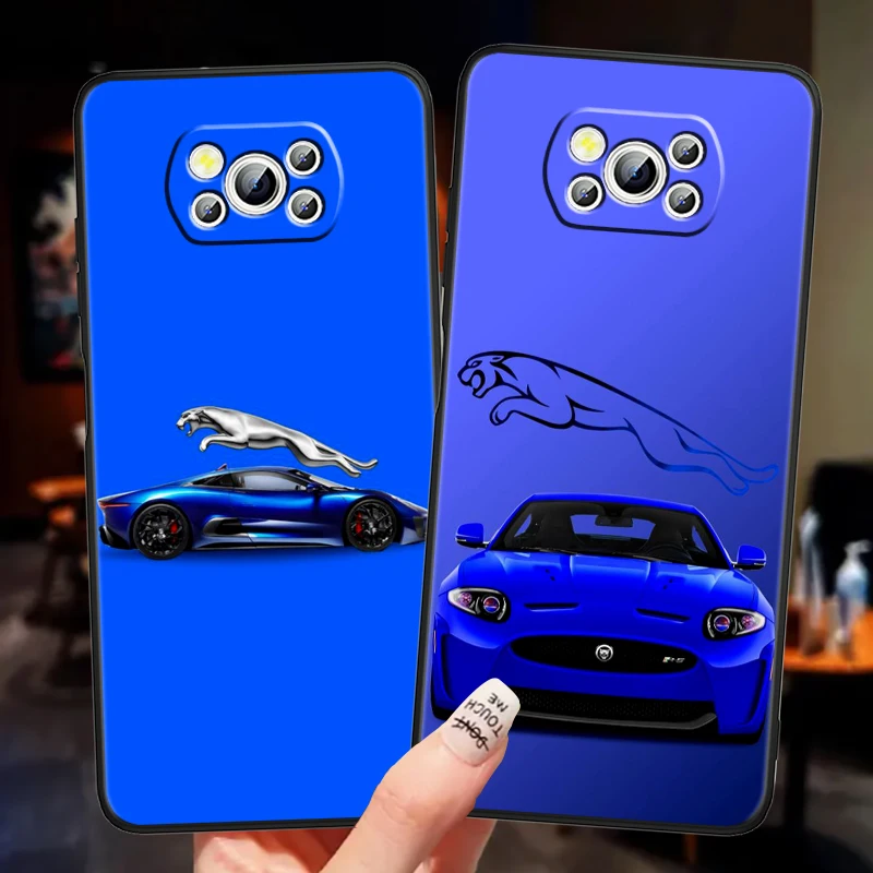 JAGUARS Car Luxury Logo Cool For Xiaomi Poco C65 C61 F6 F5 F4 F3 M6 M5 M4 M3 M5S X5 X4 X3 C65 Pro GT 4G 5G Black Phone Case