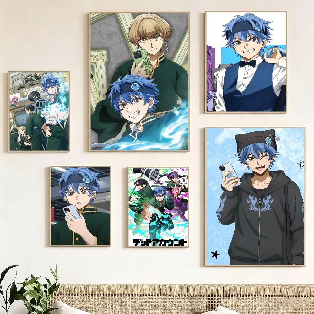 Anime Dead Account Poster Pegatina artistica HD autoadhesiva impermeable para salon dormitorio