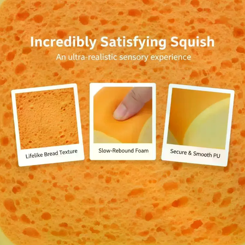 1Pcs Slow Rising Simulation Puff Bread Stress Relief Toy Squeeze Toy Relieve Anxiety Anti Stress Toy for Adults