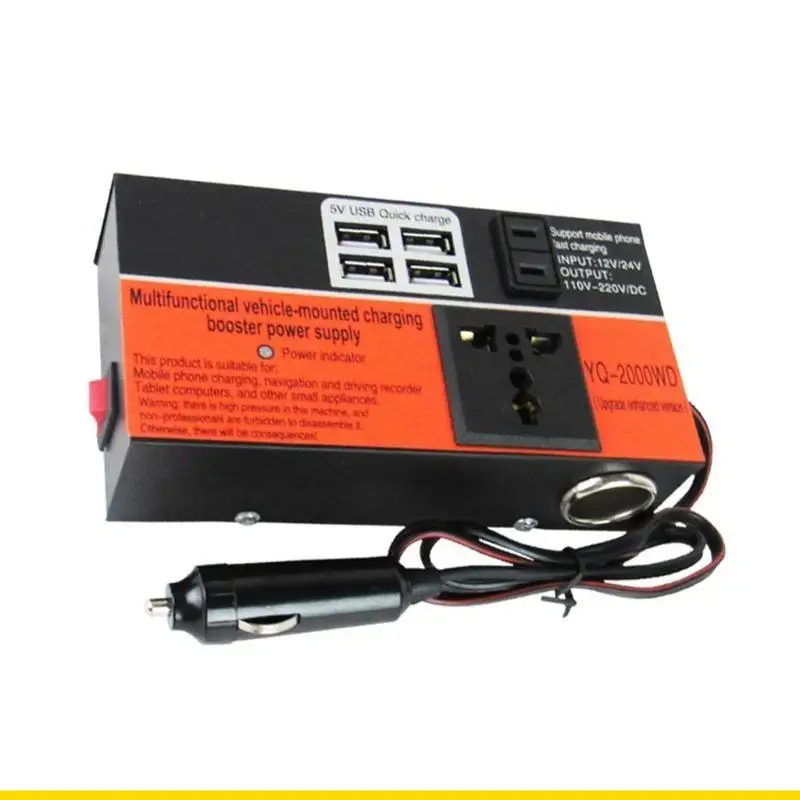SZCH Power Inverter Converter For Electronics 12V/24V To 110V/220V Conversion, Intelligent Charging, with Overload