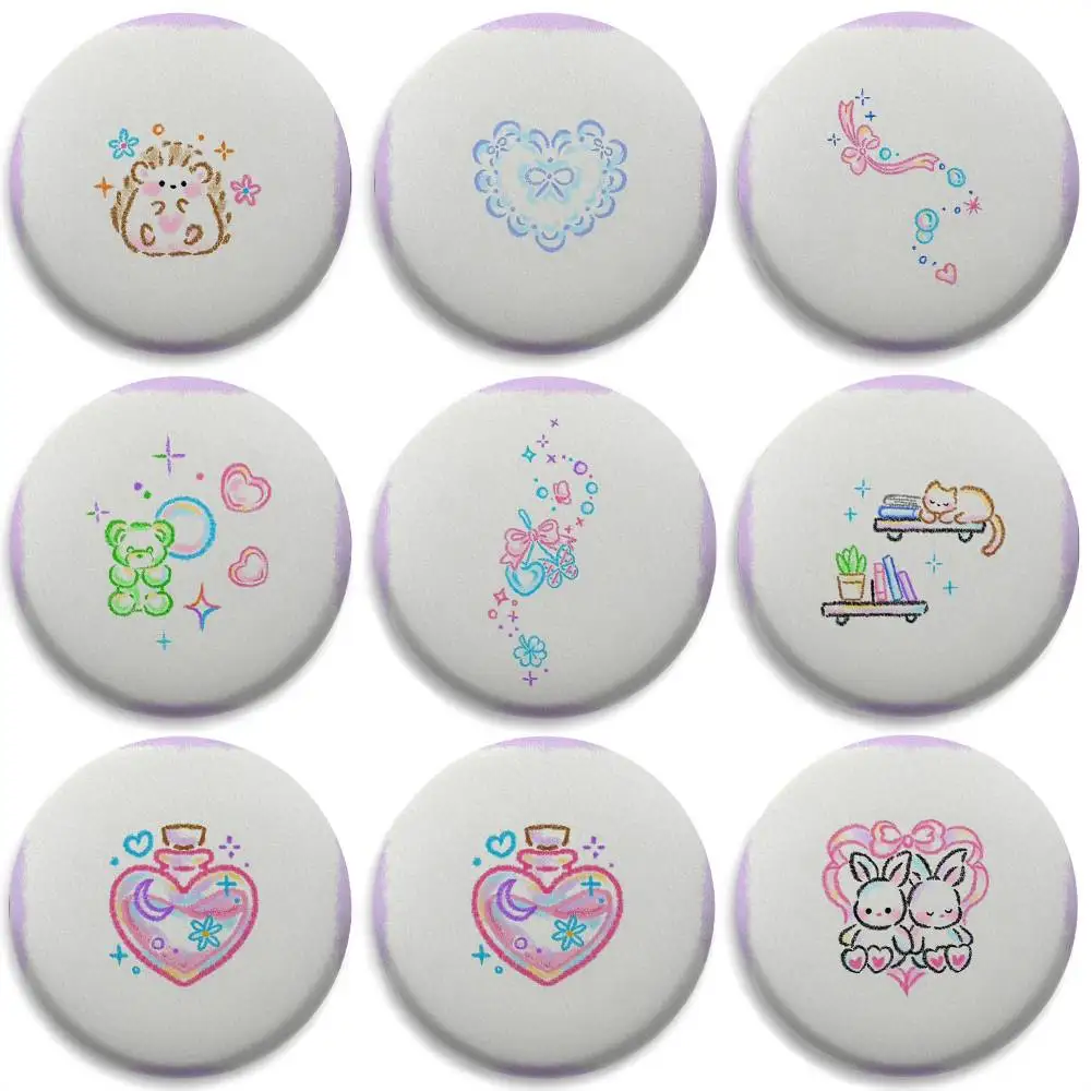 

Cute Simple Nordic INS Painting Badges Round Exquisite Badge Brooches Creative Pins For Clothes Hat Backpack Gift Accessories