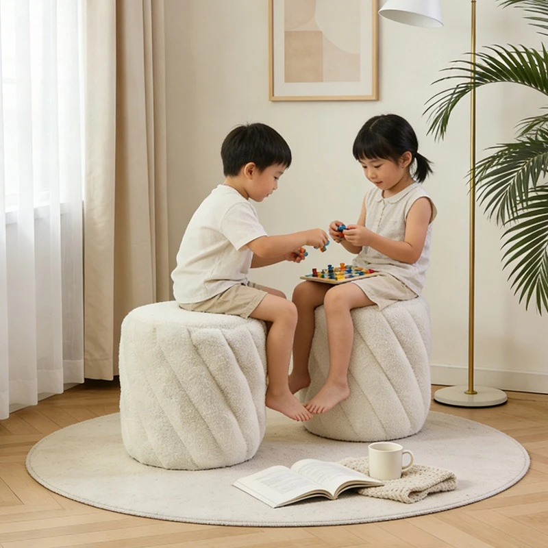Stackable Household Shoe Changing Living Room Sofa Round Footstool Dressing Stool Low Stools & Ottomans Living Room Furniture