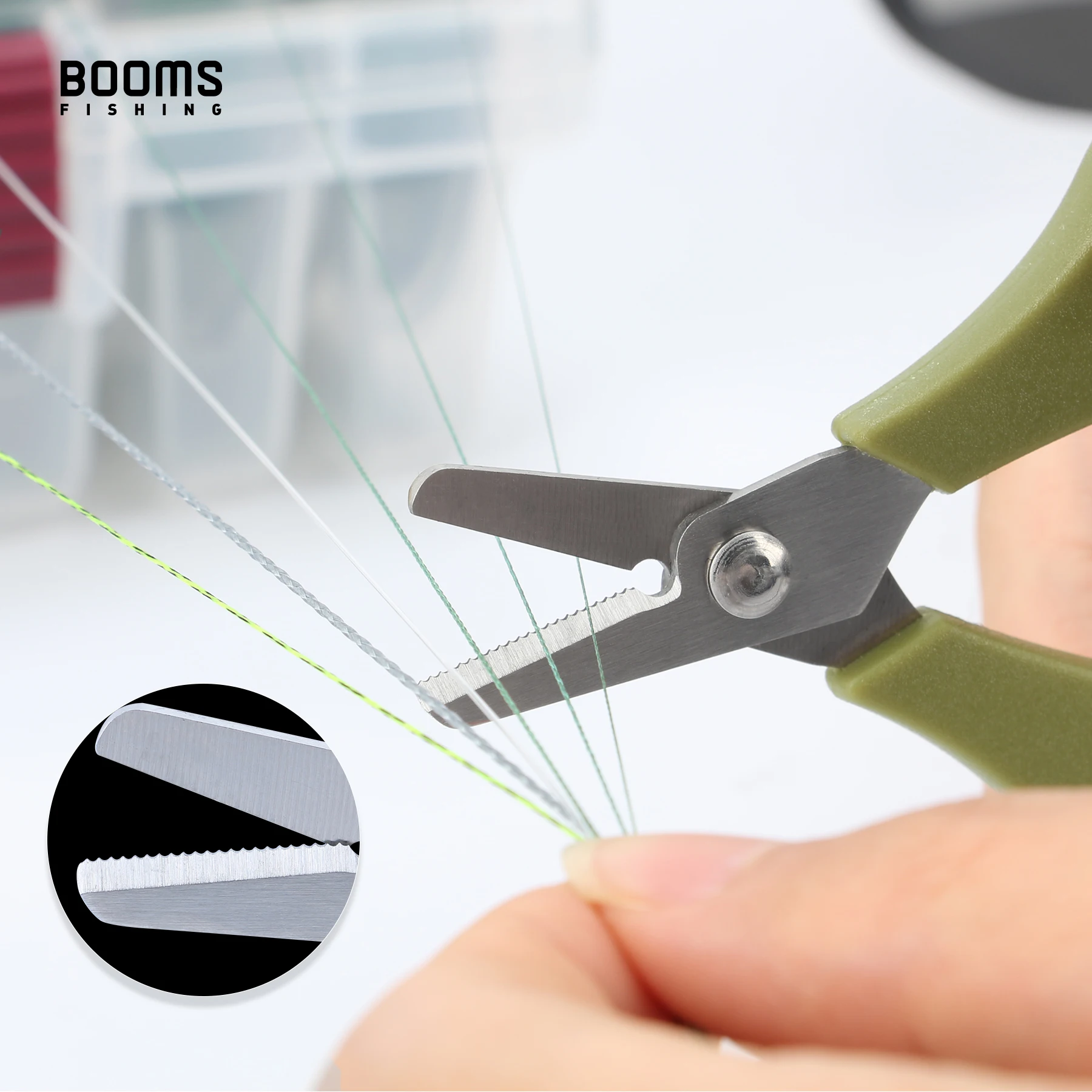 Tijeras de pesca con retractor Booms Fishing RG1+S01