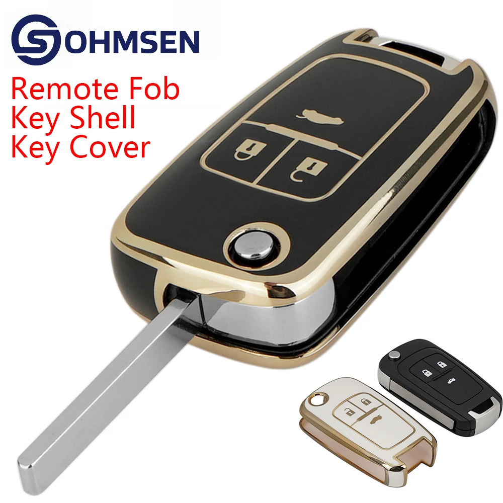 

OHMSEN Flip Key Remote Fob Case 3 Button 433MHz For Vauxhall Opel Astra J GTC Insignia Cascade Chevrolet Cruze Captiva Orlando