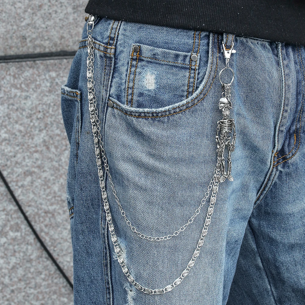 

Goth Punk Skeleton Wallet Chain Biker Jean Pocket Chain Unisex Pant Trouser Skull Chain for Men Women Halloween Jewelry Gifts