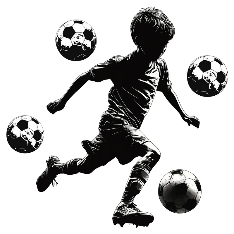 Football Boy Vinyl Child Wall Stickers For Kids Room Decor Wall Decor Adhesive Wallpaper Furniture Sticker Bedroom Accessories