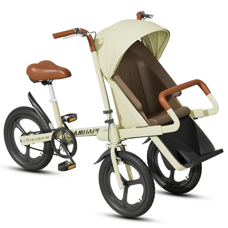 Cochecito de viaje portátil, cochecito de bebé, triciclo de Control Parental, bicicleta plegable de tres ruedas, cochecitos de bicicleta para madre y bebé