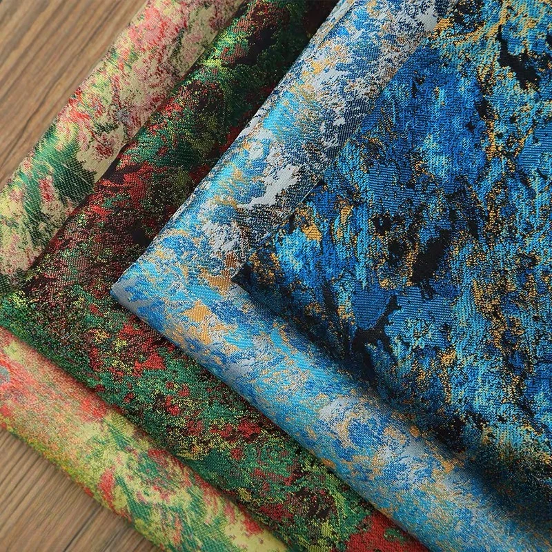 

Oil Painting Fabric Jacquard Tapestry Satin Brocade Starry Sky Bag Cushion Packaging Pillow Clothing Handmade DIY Fabric