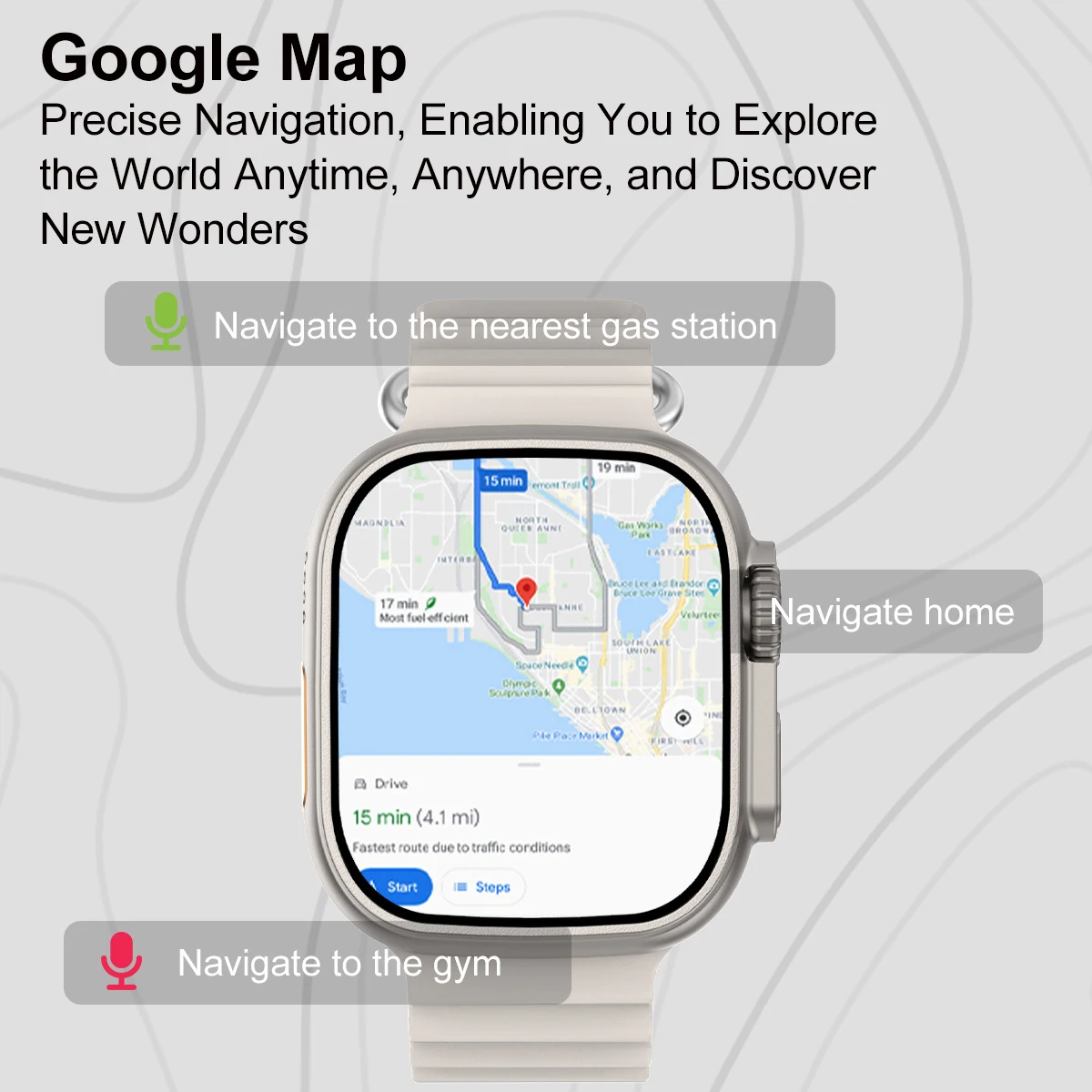 Relojes inteligentes con asistente de voz AI de 2,04 pulgadas, nueva aplicación 2025, descarga de red, compartir llamadas Bluetooth, seguimiento GPS, reloj inteligente NFC para hombres