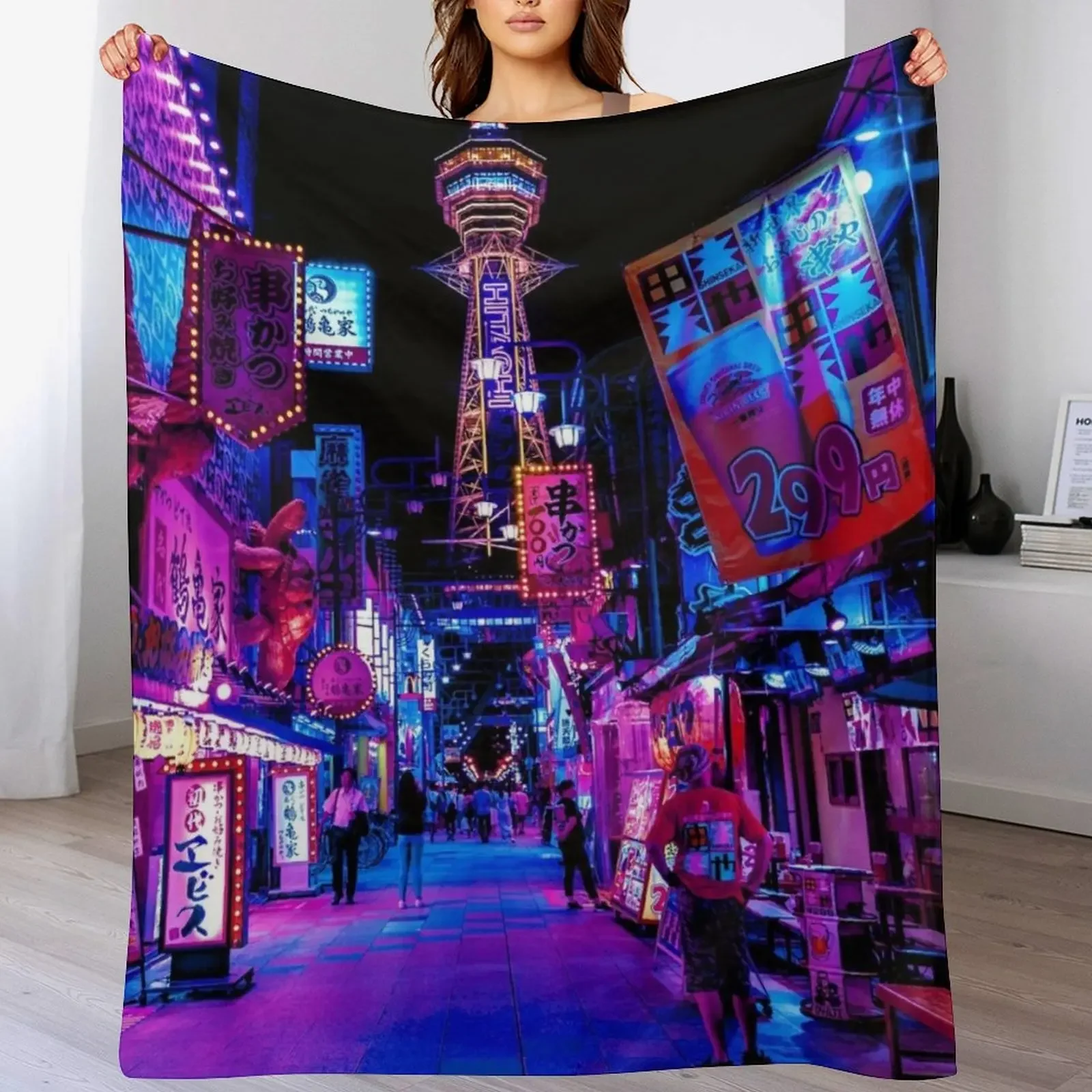 

Osaka's Neon Paradise Throw Blanket halloween for winter Kid'S Fashion Sofas Blankets