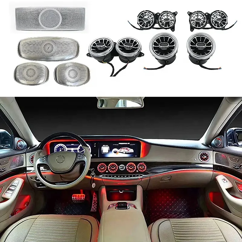 W222 Accessories LED Air Vent Ambient Lights Replacement for Benz S Class W222 S400 S450 S500 S550 S560 S580 S600 S63 S65