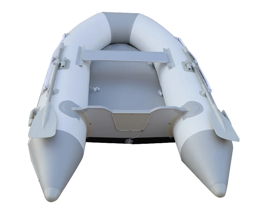 Ventas directas de fábrica, barco de velocidad inflable de 2,7 m, barco de Kayak de rescate de asalto de PVC con tablero de Motor, barcos de pesca