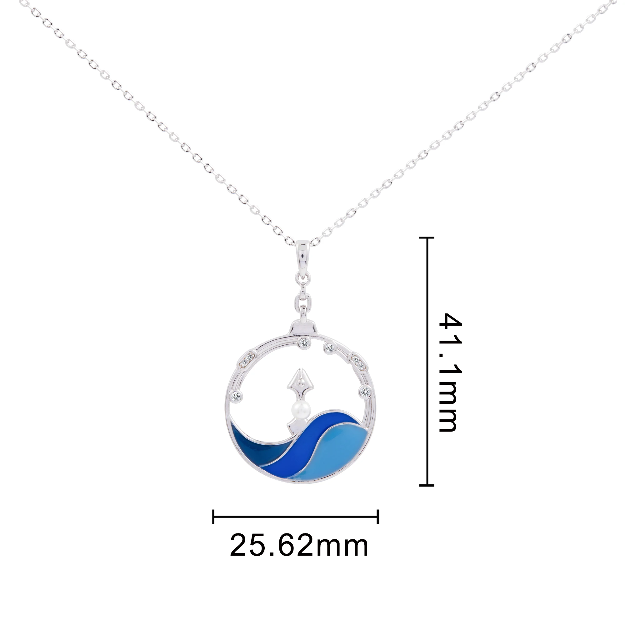 HAIKE diseño original joyería de plata de ley 925 collar de mujer para niñas elementos del océano azul encanto elegancia personalidad nuevo