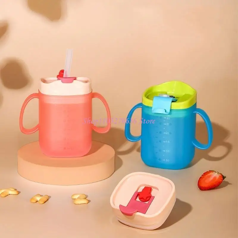 

R6FD Milk Cup для детей с соломой и утечкой для пьесы для пьющего молока чашка молока