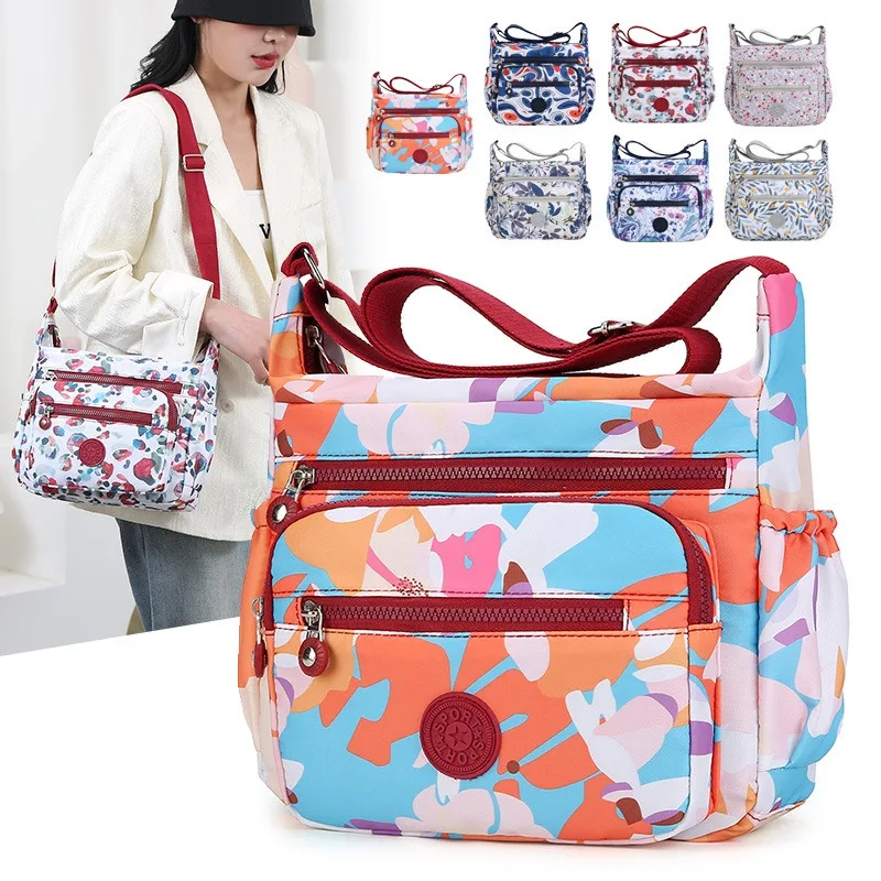 

Lightweight Womens Crossbody Backpack Oxford Cloth Mom Bag with Fashion Printed Design for Leisure Outdoor and Stall Use
