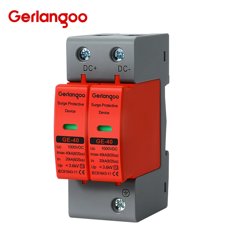 2P DC 500V 600V 800V 1000V SPD  House Surge Protector Device Protective Low-voltage Arrester