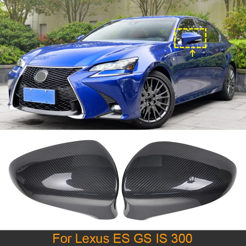 Carbon Fiber Rear View Mirror Covers Caps For Lexus ES GS IS 300 2013 - 2017 Car Side Mirror Caps Cover Shell Add On RHD