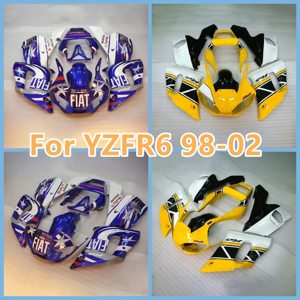 

100% Injection mold Fairing Kit Fit for YAMAHA YZFR6 1998 1999 2000 2001 2002 Sportbike blue white Body yzf-r6 98-02