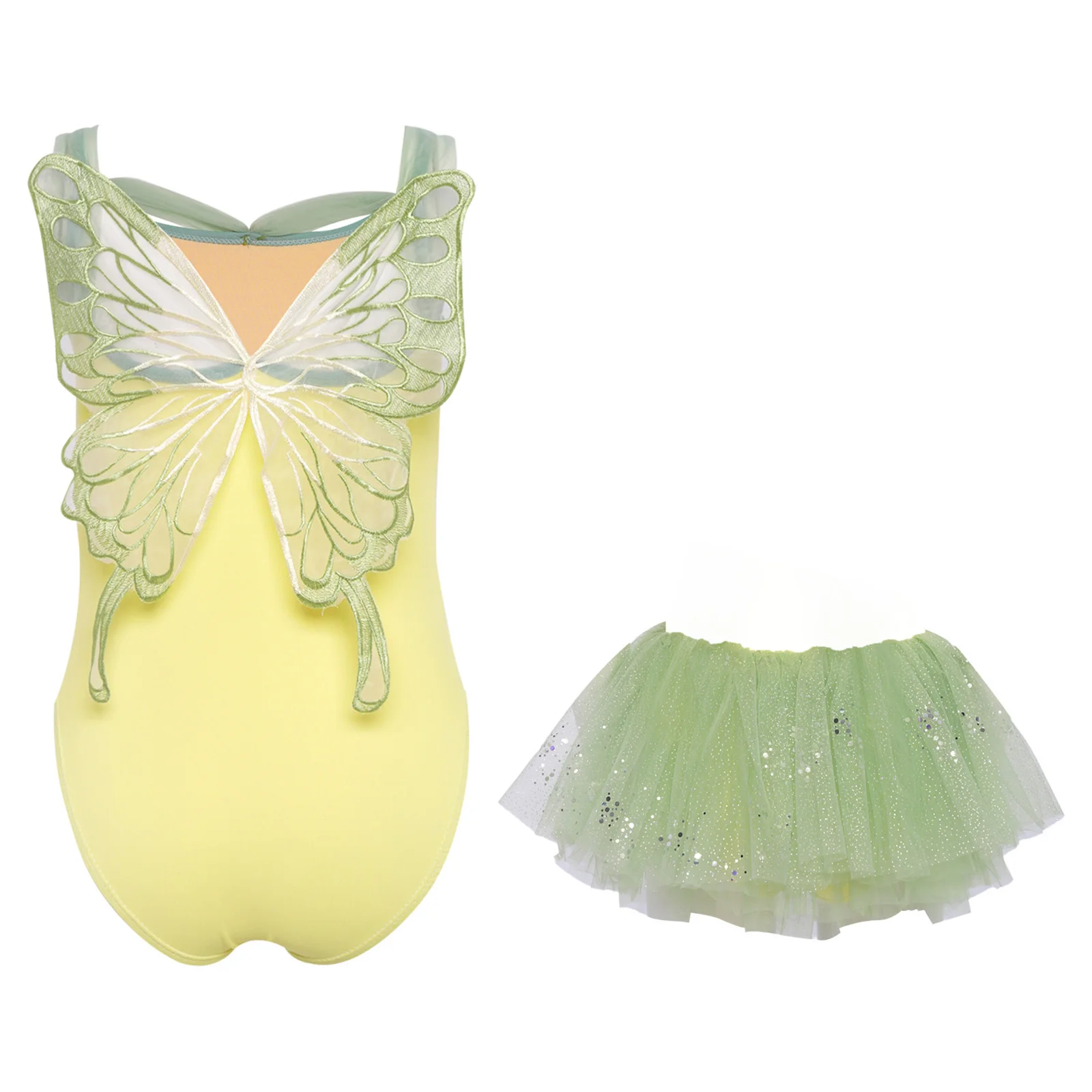 

Ballet Set Cartoon Character Forest Fairy Cosplay Green Ballet Dress Costume Halloween Girl Ballerina Practice Performance Skirt