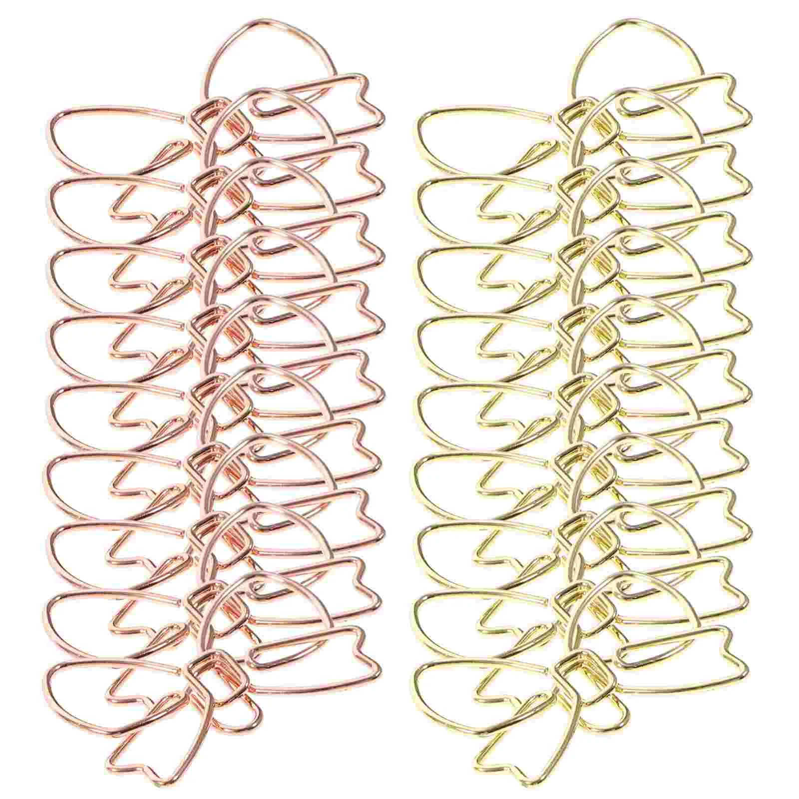 

20 Pcs Paper Clip with Bow Office Decor Document Fixing Clips Metal Practical Paperclips for