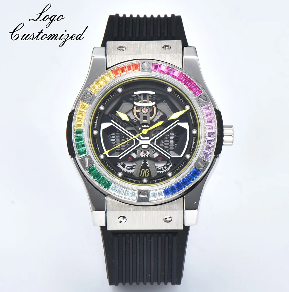 Customized 44.5mm Luxury Mechanical Watch Stainless Steel Sapphire Glass Waterproof 8215 Automatic Mechanical Movement Watch