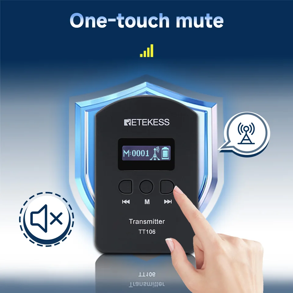 REKETESS TT106 2.4G UHF Audio-Guiding-System Reiseleiter-System Ohrbügel-Kopfhörer für Tourismus, Kirche, Übersetzung, Konferenz – Detail 8