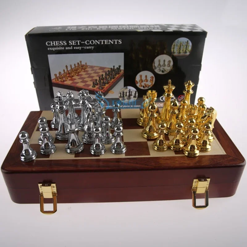 King And Queen Chess Professional Pieces Wood Metal Large Art Chess Educational Toys Set Luxury Big Gry Planszowe Entertainment