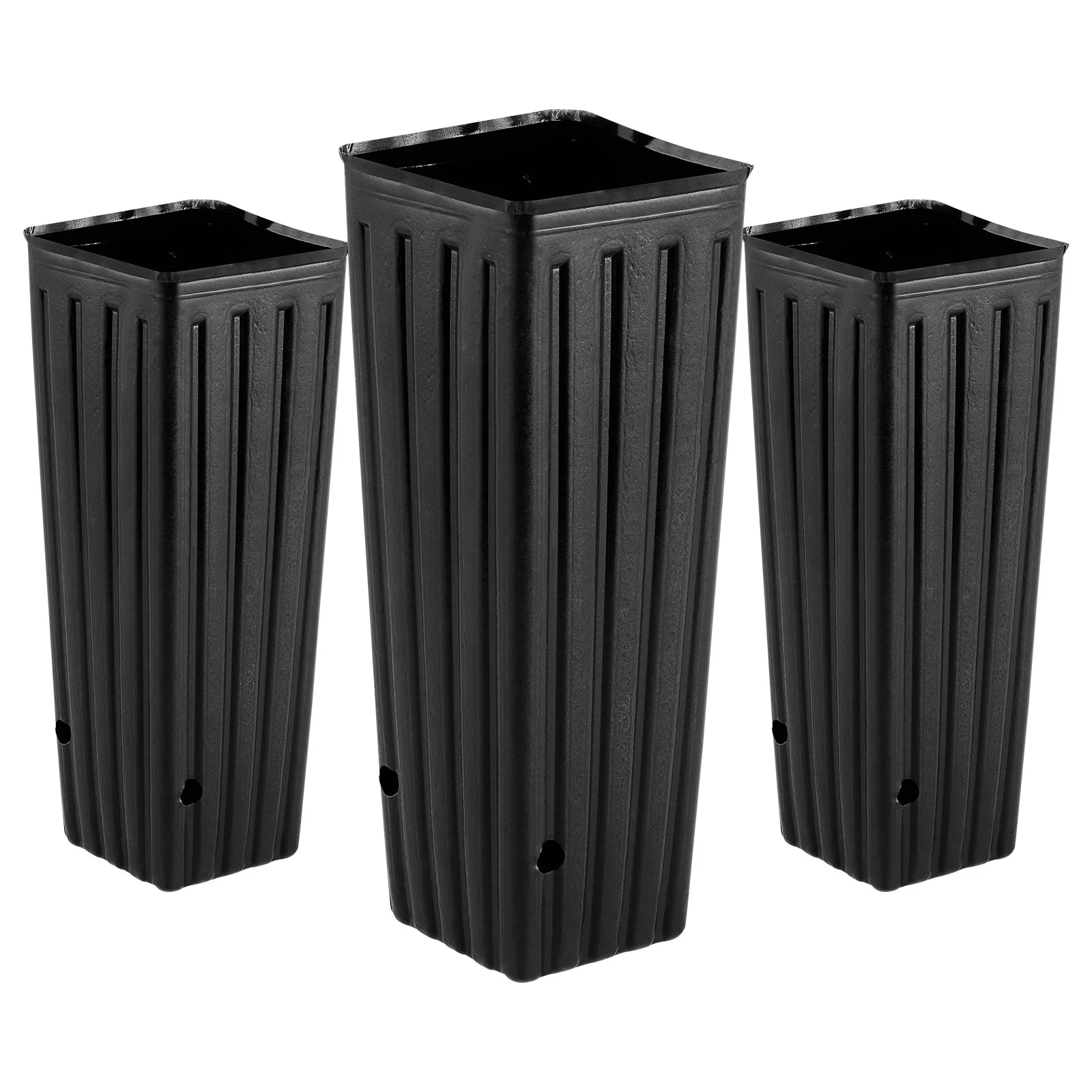 New 50 Pcs Pots Square Black Planter Deep Tree Pots Grow Bags Plants Tree Nursery Pots Tall Black Flower Pot