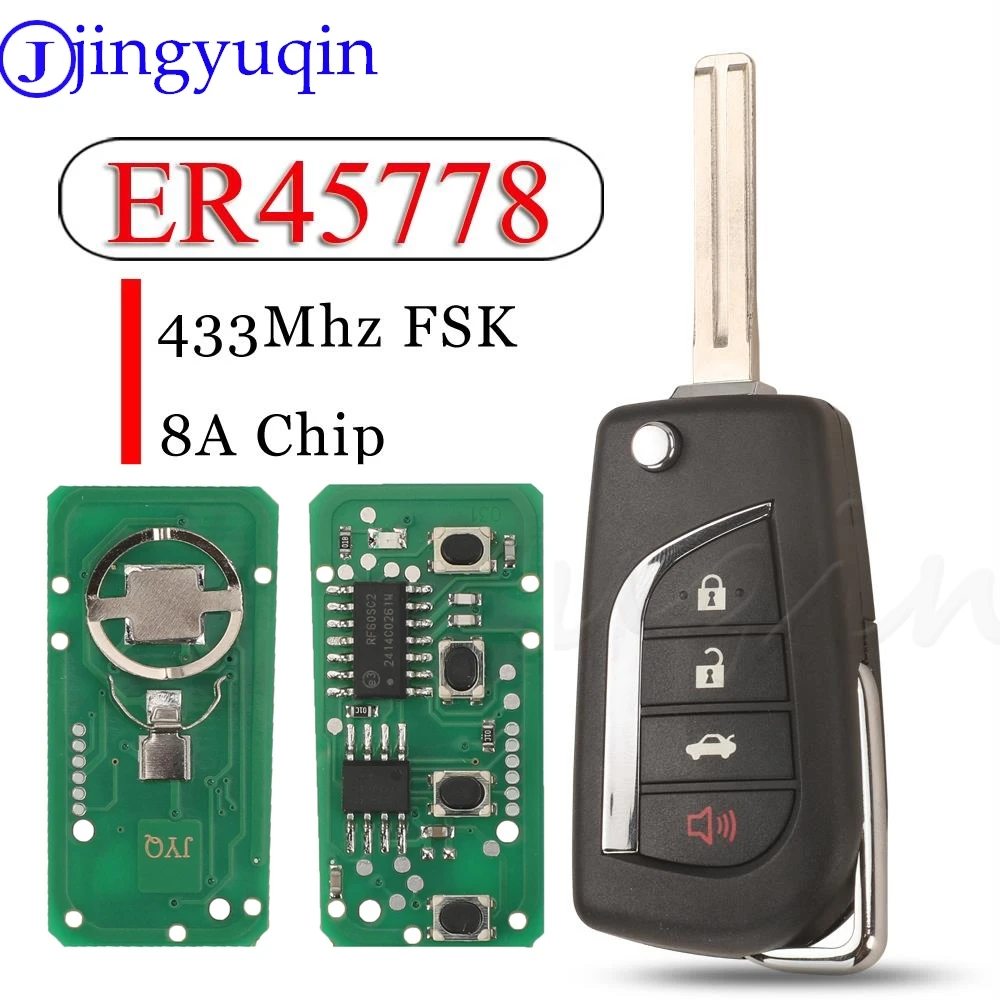 Jingyuqin HYQ12BGF Zdalny pilot samochodowy 433MHz FSK 8A Chip do Toyota Camry Corolla Wilander Levin RAV4 Frontlander 2018 - 2022