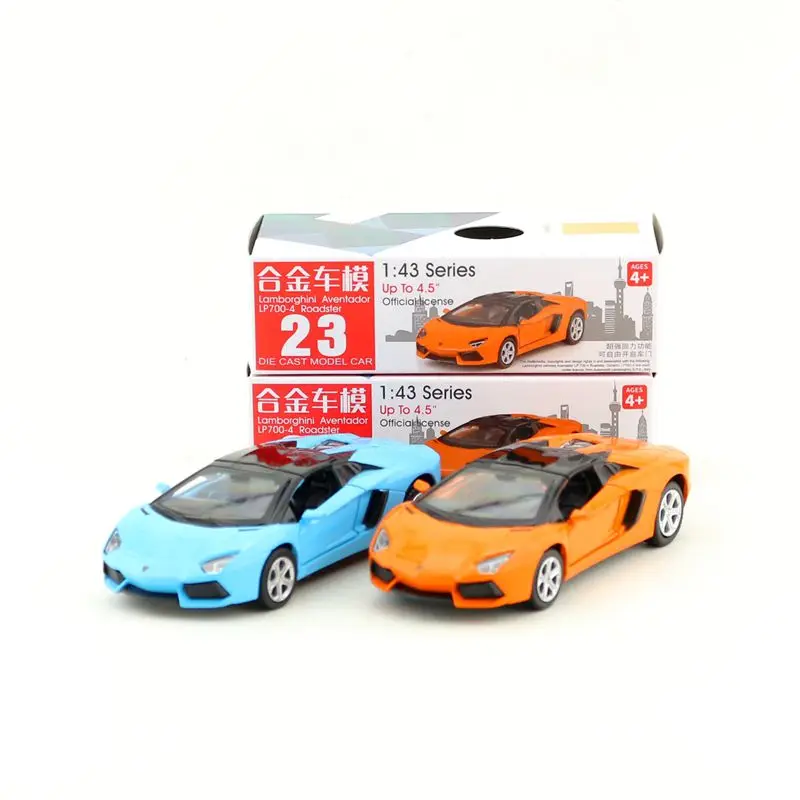 1:43 Lamborghini LP700-4 lega tirare indietro giocattoli modello di auto veicoli Garage Kit regali decorativi colore casuale