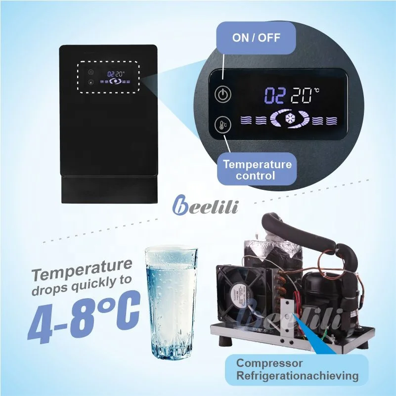 Beelili Electric Chilled Soda Sparkling Water Chiller  Under Sink Carbonated Drinking Hot Cold Water Cooler for Kitchen