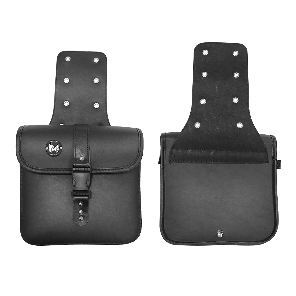 Vintage Motorcycle Saddlebag Waterproof PU Leather Side Tool Bag Storage Pouch For Harley Cruiser Motorbike