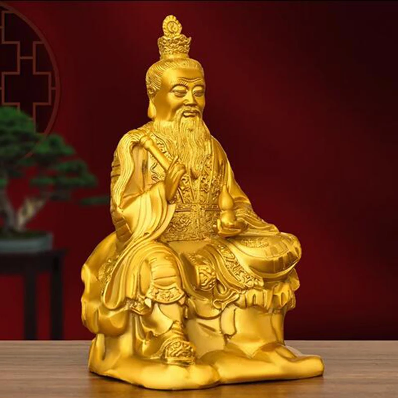 Copper Sanqing Daozu Moral Heavenly Sovereign Lingbao Heavenly Sovereign Sanqing Statue Home Decoration