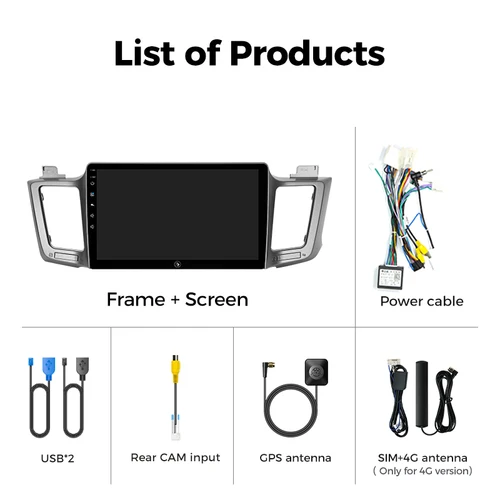 Imagen 2 del producto Ainavi Radio del coche para Toyota RAV4 2012 2013 2015 2016 2017 2018 2019 XA40 Carplay Android Auto Multimedia HDMI DSP 48EQ 2 DIN