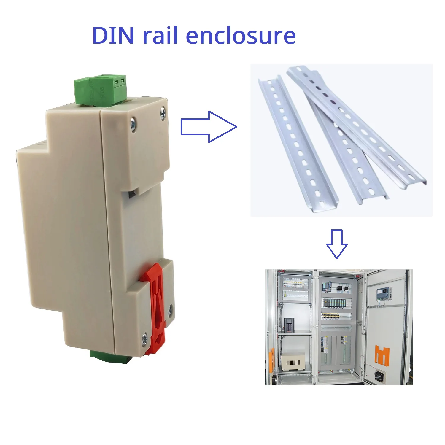 Konverter IO Analog Pemancar Tegangan ke Arus untuk PLC HMI RS485 - Modul Pemasangan Rel Din