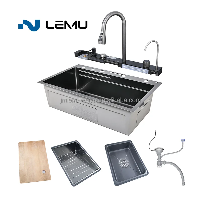Lemu JY 2025 Kitchen Trending Intelligent High-Temperature Full-Automatic Dishwasher Single Bowl Sink Nano Modern Design 5-Year