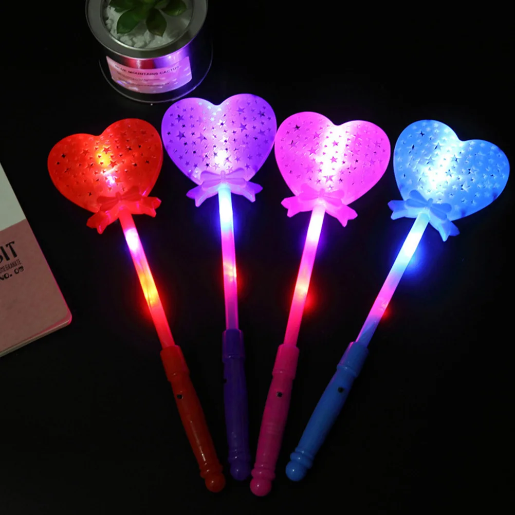

5pcs Led Heart Shaped Flashing Sticks For Parties Concerts Festivals Birthday Decorations Light Sticks Party Flashing