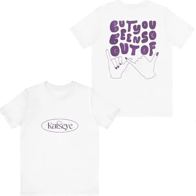 KATSEYE Lyric Theme Double-Sided T-Shirt (Oval Logo + Song Lyric Text + Gesture Graphic + Sweet-Cool Style Element) T-shirts