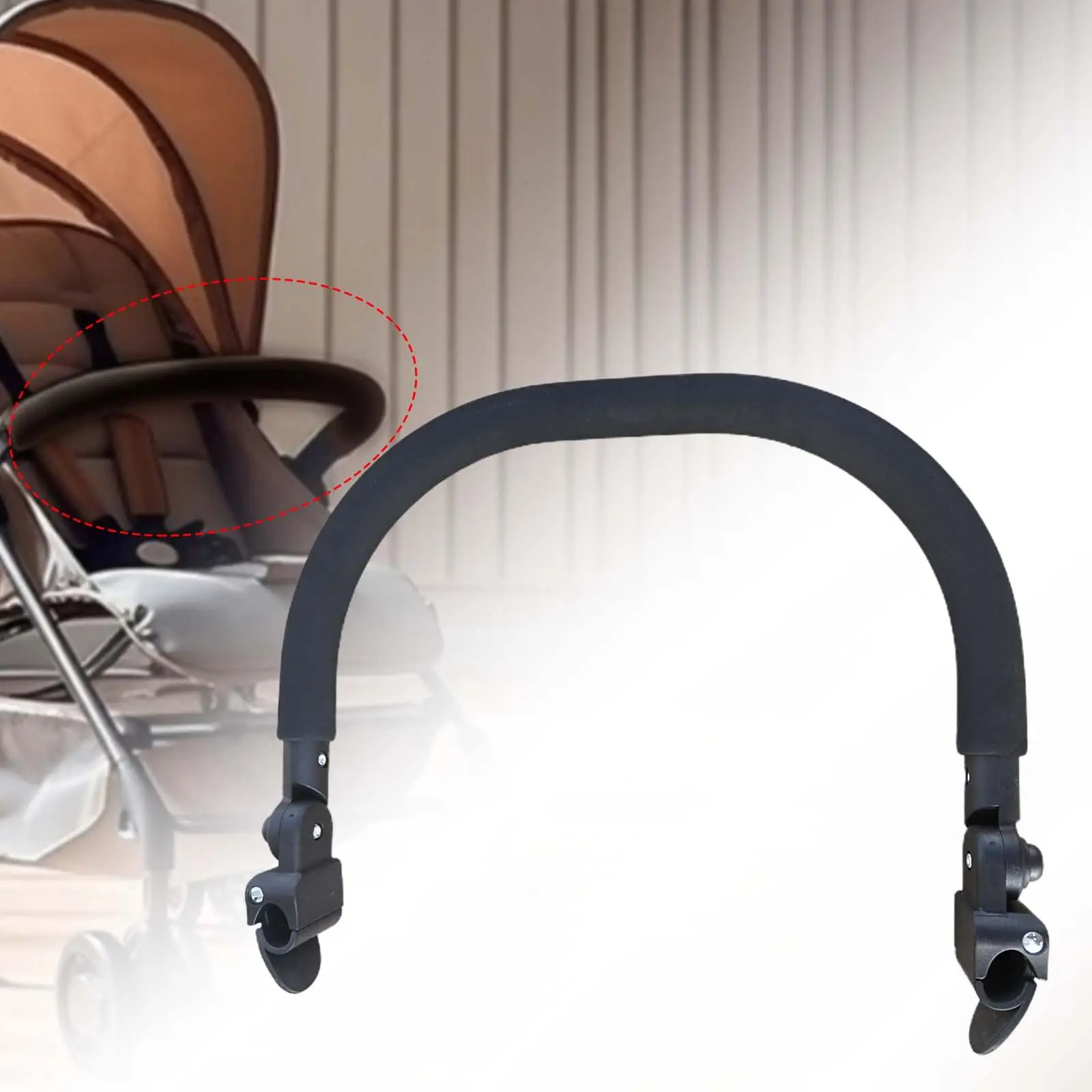 EVA Matte Baby Stroller Armrest Universal Crossbar Handlebar with Adjustable Angle for Pushchair Safety and Comfort