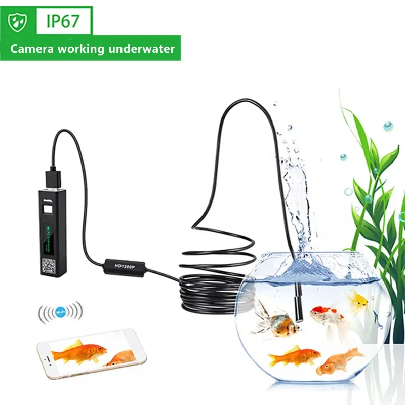 

Wifi Far Focal Length Endoscope 8 LED Light HD Waterproof Lens Industrial Pipe Inspection Car Repair Suitable for Smartphone VCR