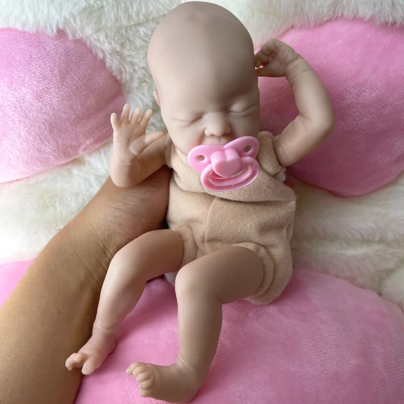 Mini Kit Reborn Wee Patience 9 Inches Reborn Baby Vinyl Doll Kit  Unpainted Unassembled Doll Parts DIY Blank Reborn Doll Kit