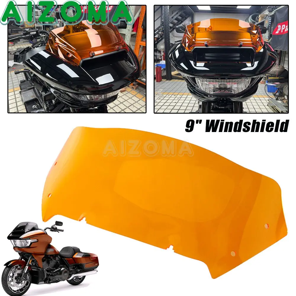 

Ветровое стекло для мотоцикла 9 дюймов, дефлектор, переднее ветровое стекло для Harley CVO Road Glide FLTRXSTSE 121 2024 2025 2026-Up
