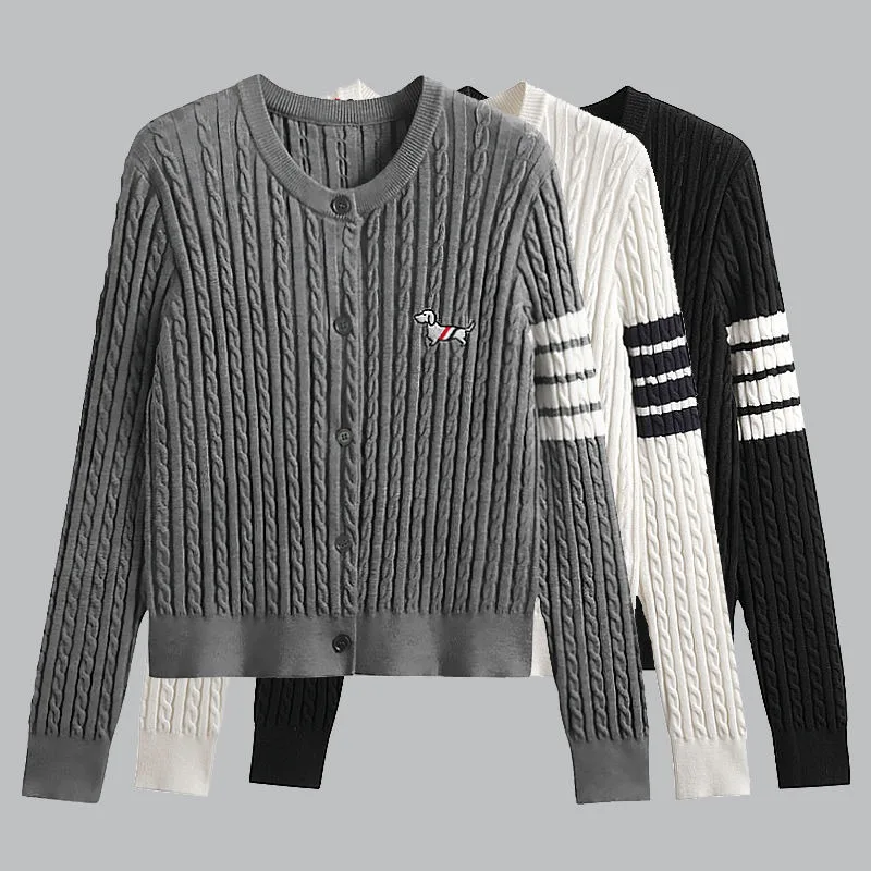 

Knitted Cardigan for Women Autumn Embroidered Luxury Designer Clothes Loose Oversized Top Jacket Winter Sweater Women's Knitted
