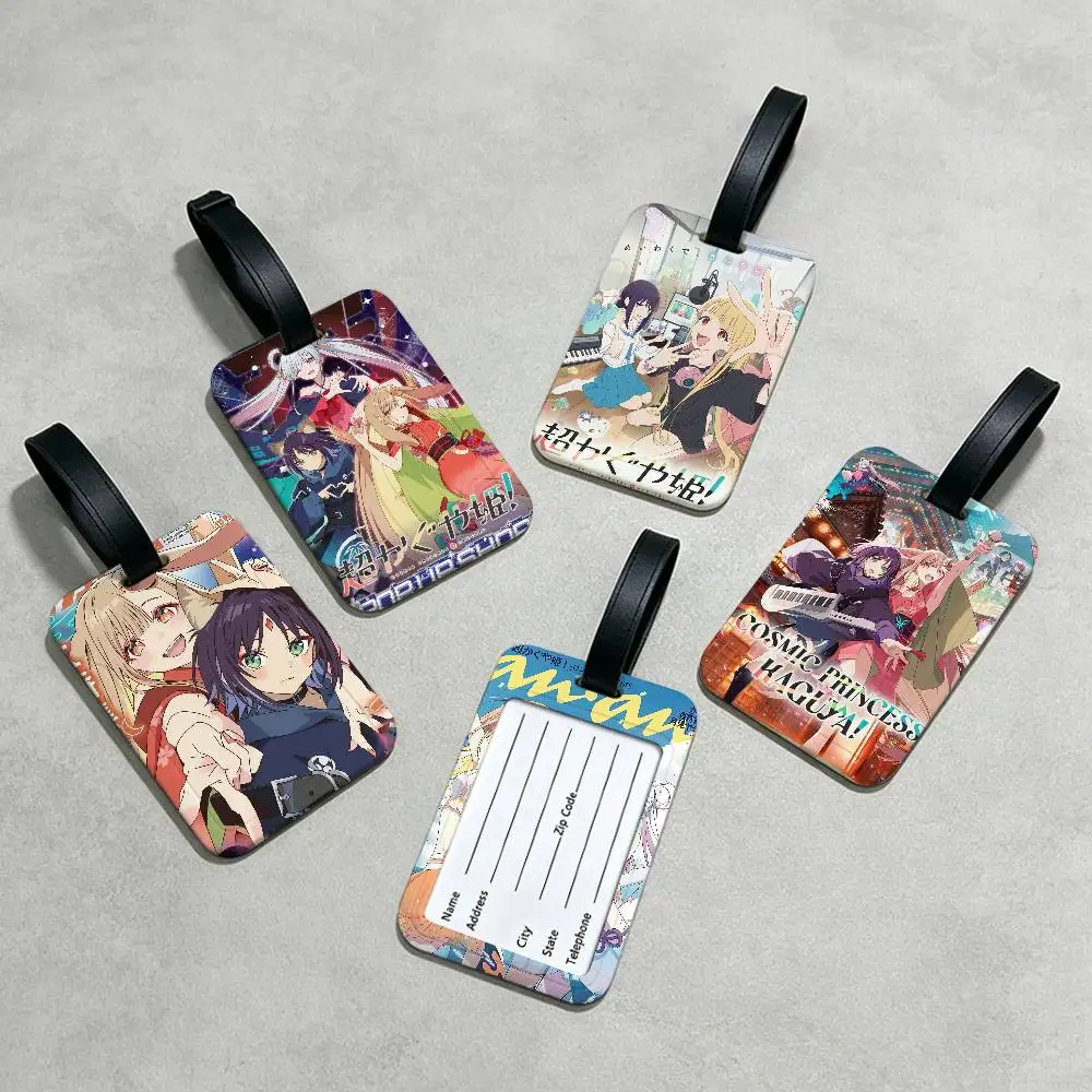 Hot Anime C-Cosmic Princess Kaguya Anti lost Name Label PVC Luggage Tag Information Card Holder For Travelers Daily Outdoor Use