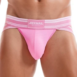 JOCKMAIL-Roupa Interior Masculina de Malha Respirável, Biquíni Sexy, Jockstrap, Calcinhas Masculinas, Tanga, Cuecas em U Bolsa, Deslizamento, Cuecas