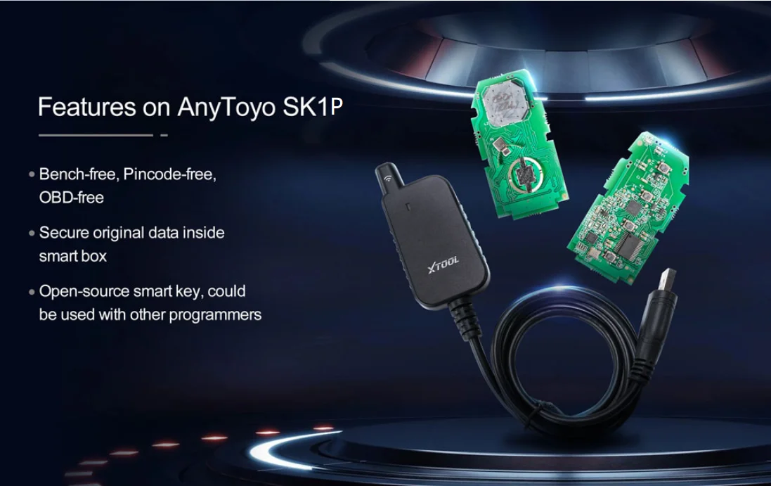 Xtool AnyToyo SK1P Smart Key Simulator für Toyota 8A/4A Smart Key Programmierung & Datensammler, kompatibel mit XTOOL KC100 / KC501 Schlüssel – Detail 4