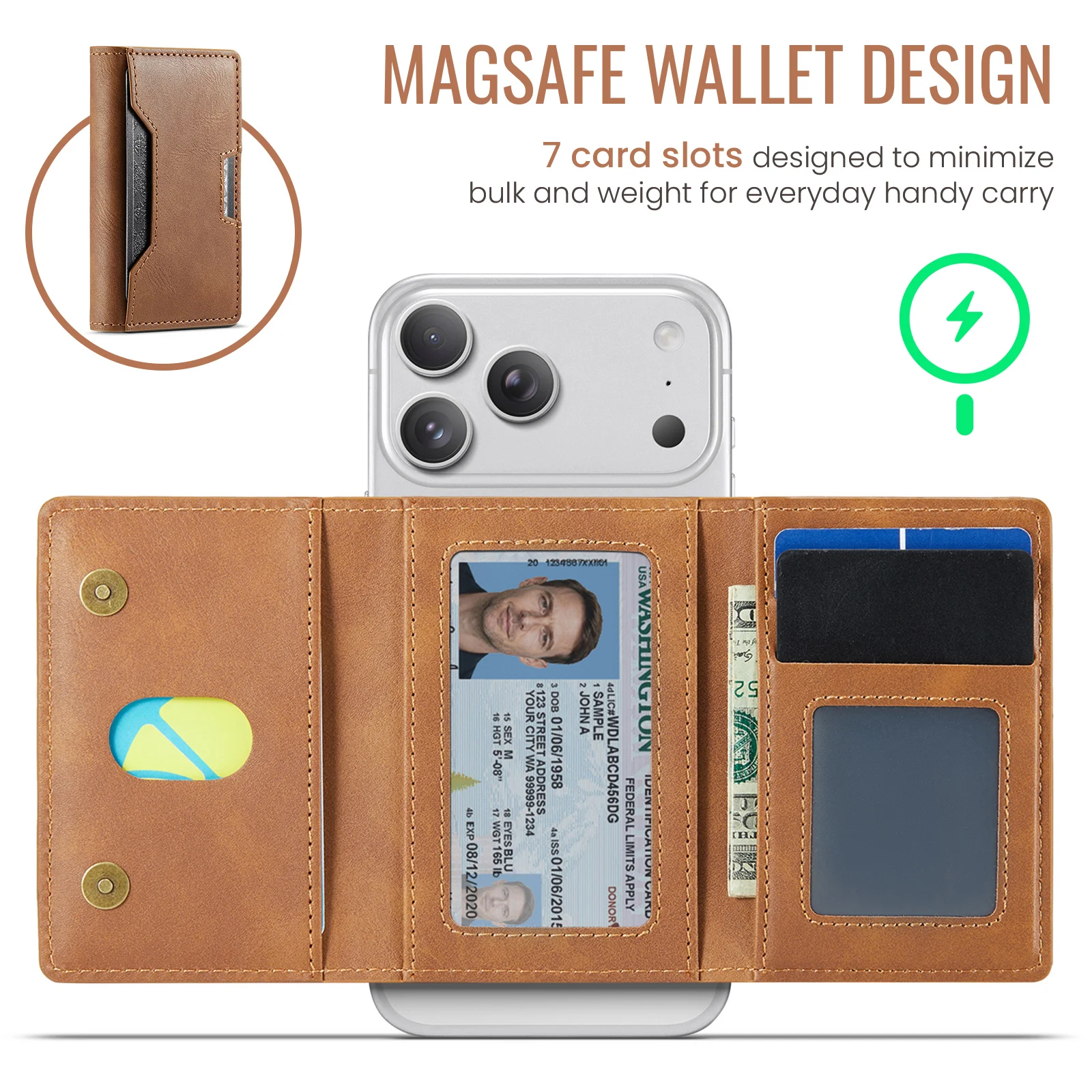 Multi-Slot MagSafe Geldbörse mit RFID-Blockierung und Magnetischem Kartenhalter für Smartphones – Detail 32