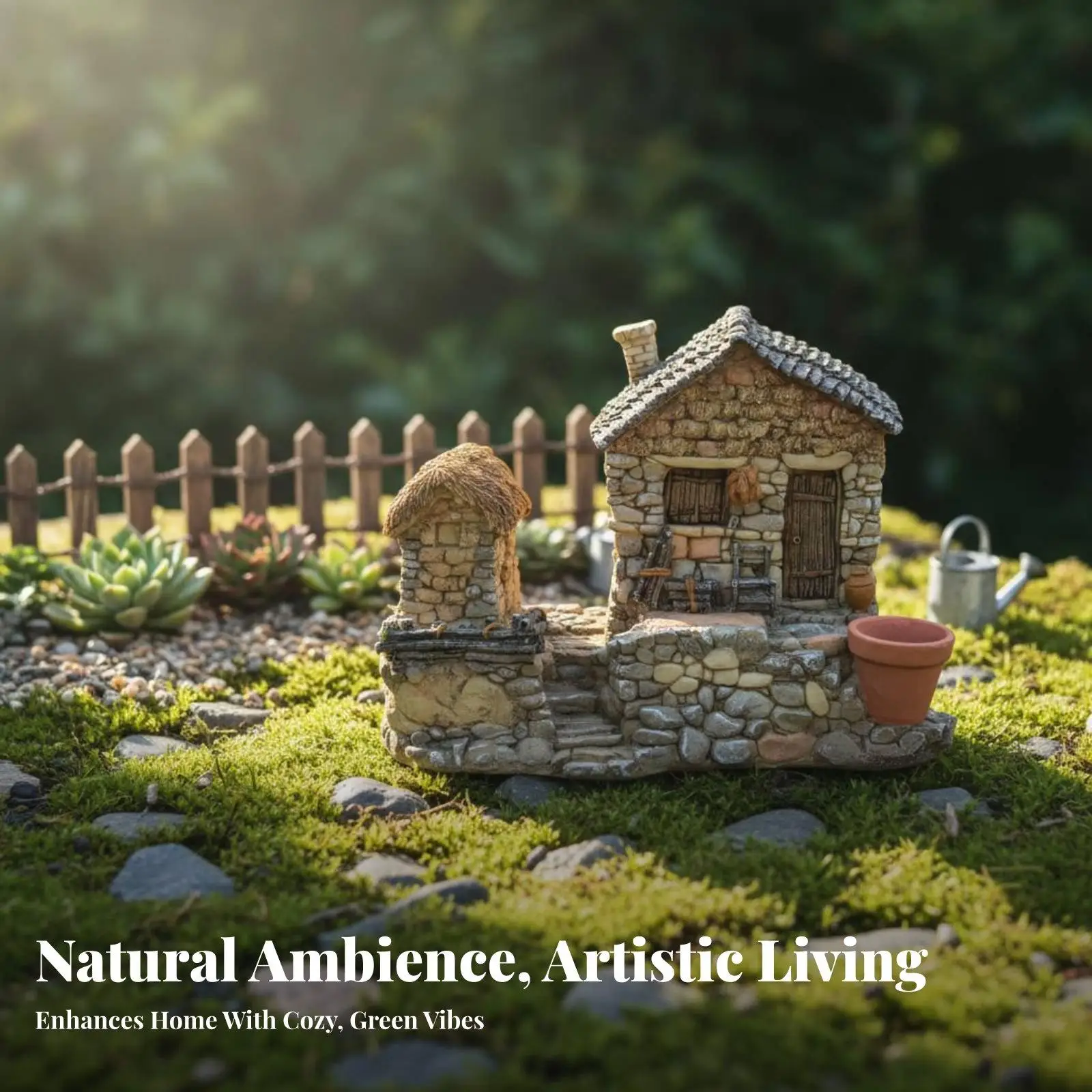 small Landscape House Ornament Nostalgic Design small Landscape Cottage Detailed Craftsmanship Miniature House Figurine for