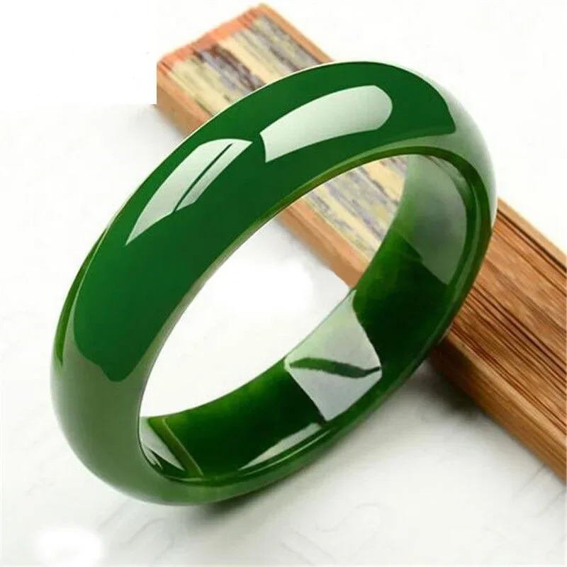 Natural Hotan Jade Bracelet Spinach Green Jade Women's Bangle Exquisite Elegant Jewelry Fashion Gift Wholesale